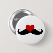 Ik hou van Mustaches Black en Red Button (Voorkant /achterkant)