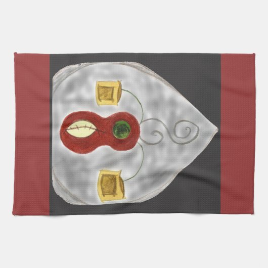 Ik hou van muziek Abstracte instrumenten keukenhan Theedoek (Horizontaal)