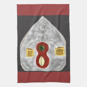 Ik hou van muziek Abstracte instrumenten keukenhan Theedoek