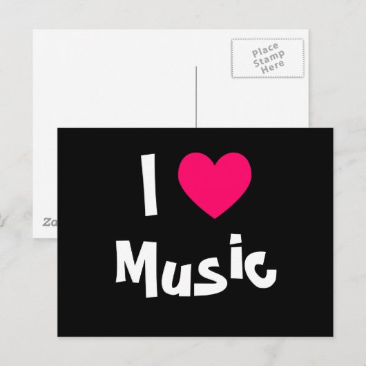 Ik hou van muziek briefkaart (Voorkant / Achterkant)