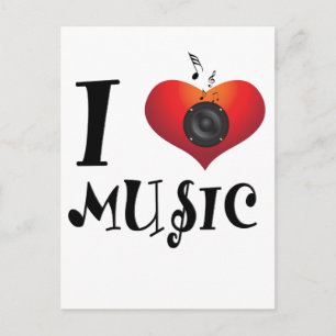 Ik hou van muziek briefkaart