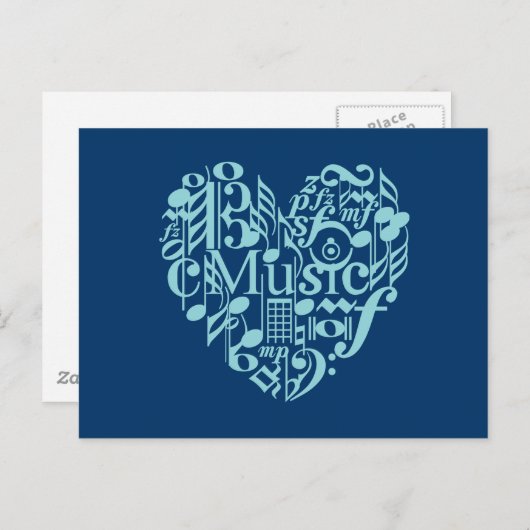 Ik hou van muziek Briefkaart (Voorkant / Achterkant)