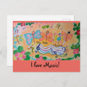 Ik hou van muziek! briefkaart (Voorkant / Achterkant)