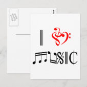 Ik hou van muziek briefkaart (Voorkant / Achterkant)