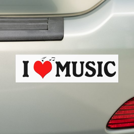 Ik hou van Muziek Bumpersticker (Op auto)