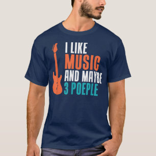 Ik hou van Muziek en misschien 3 Mensen grappige M T-shirt