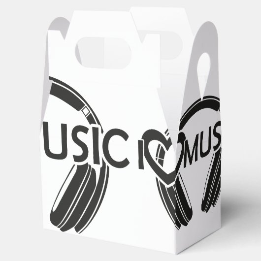 Ik hou van muziek hoofdtelefoon bedankdoosjes (Geopend)