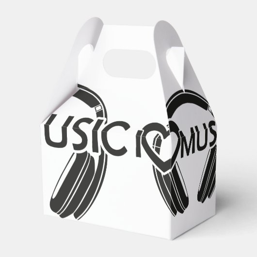 Ik hou van muziek hoofdtelefoon bedankdoosjes (Voorkant Zijde)