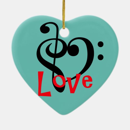 Ik hou van muziek keramisch ornament (Achterkant)