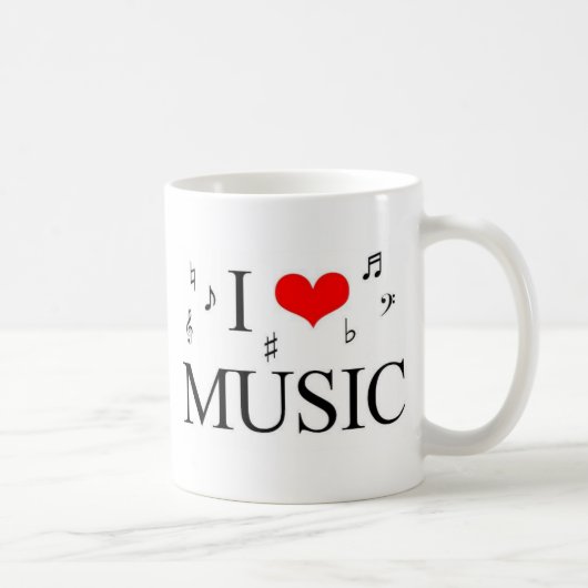 Ik hou van muziek koffiemok (Rechts)
