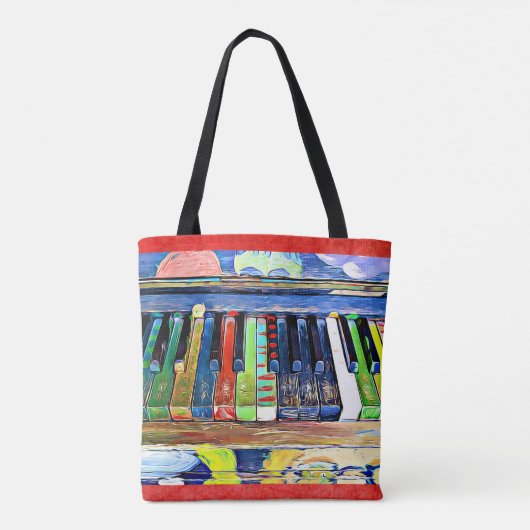 "Ik hou van muziek" Mooie Artsy Music Canvas tas (Achterkant)