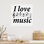Ik hou van muziek poster (Keuken)