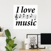 Ik hou van muziek poster (Thuiskantoor)