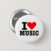 Ik hou van muziek ronde button 5,7 cm (Voorkant /achterkant)