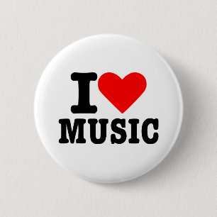 Ik hou van muziek ronde button 5,7 cm