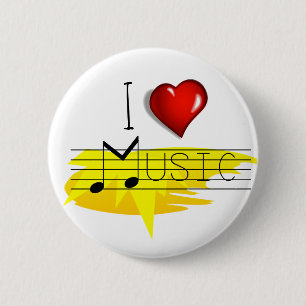 Ik hou van muziek ronde button 5,7 cm