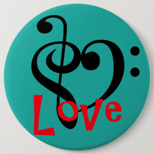 Ik hou van muziek ronde button 6,0 cm