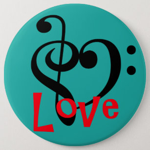 Ik hou van muziek ronde button 6,0 cm