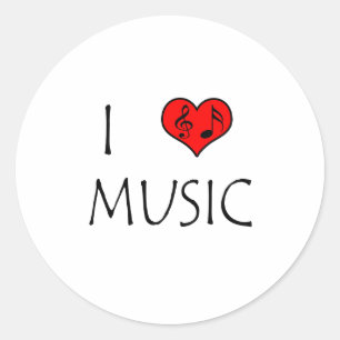 Ik hou van muziek ronde sticker