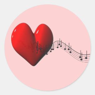 Ik hou van muziek ronde sticker