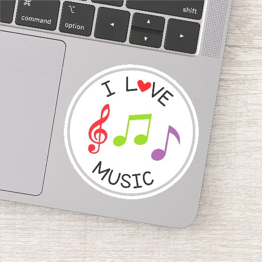 Ik hou van muziek school stans sticker decal (Detail)