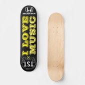 IK HOU VAN MUZIEK Skateboard, 7¾" Deck Persoonlijk Skateboard (Voorkant)