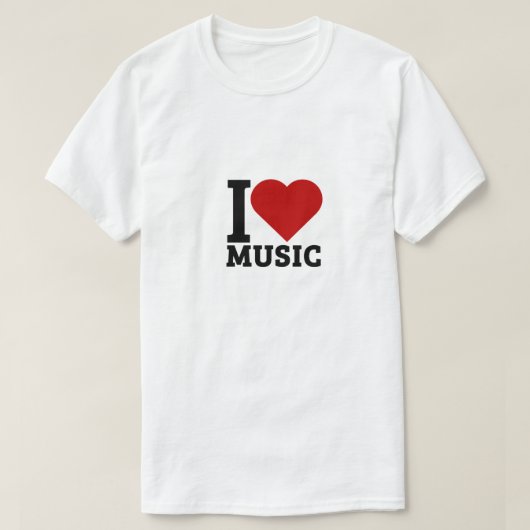 Ik hou van muziek t-shirt (Design voorkant)