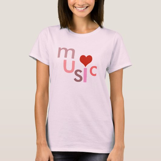 Ik hou van muziek t-shirt (Voorkant)