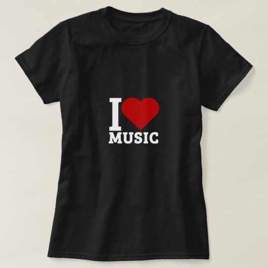 Ik hou van muziek t-shirt (Design voorkant)