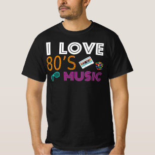 Ik hou van muziek van de 80s - kostuum van 80s, Fa T-shirt