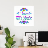 Ik hou van muziek van de 80s poster (Thuiskantoor)