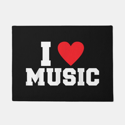 Ik hou van muziekliefhebber deurmat (Voorkant)