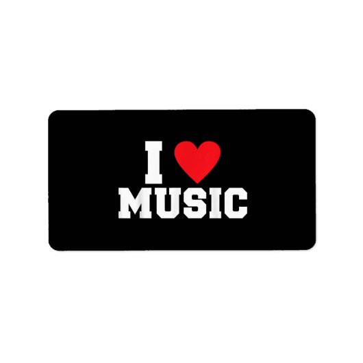 Ik hou van muziekliefhebber etiket (Voorkant)