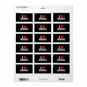 Ik hou van muziekliefhebber etiket (Full Sheet)