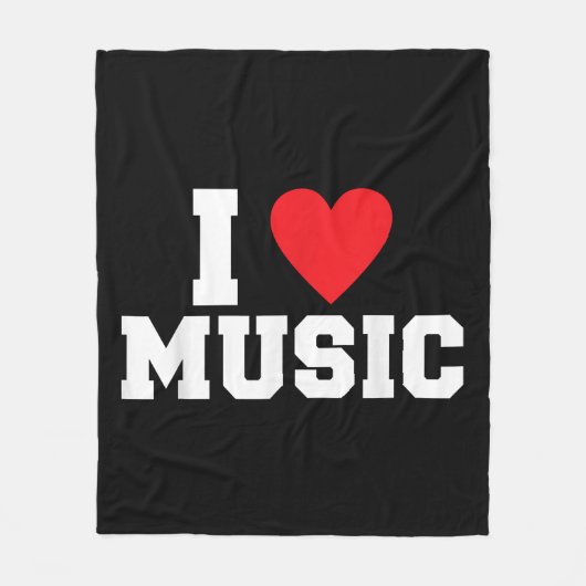 Ik hou van muziekliefhebber fleece deken (Voorkant)