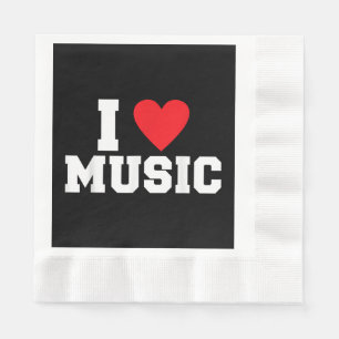 Ik hou van muziekliefhebber servet