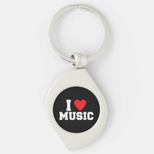 Ik hou van muziekliefhebber sleutelhanger