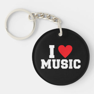 Ik hou van muziekliefhebber sleutelhanger