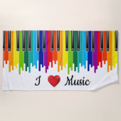Ik hou van muzieknots strandlaken (Voorkant)