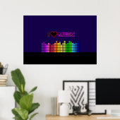 Ik hou van muziekposter poster (Thuiskantoor)