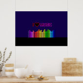 Ik hou van muziekposter poster (Keuken)