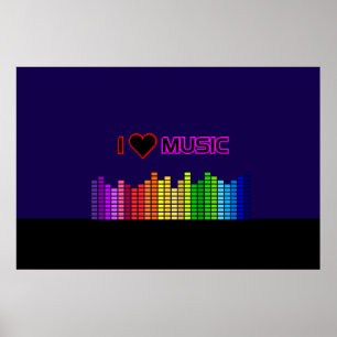 Ik hou van muziekposter poster