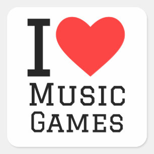 Ik hou van muziekspelletjes vierkante sticker