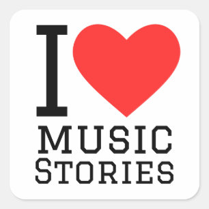 Ik hou van muziekverhalen vierkante sticker