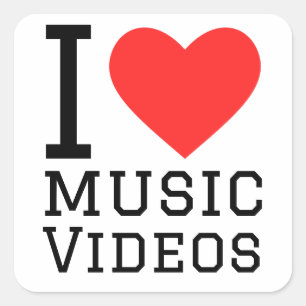 Ik hou van muziekvideo's vierkante sticker