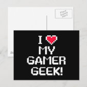 Ik hou van My Gamer Geek Briefkaart (Voorkant / Achterkant)