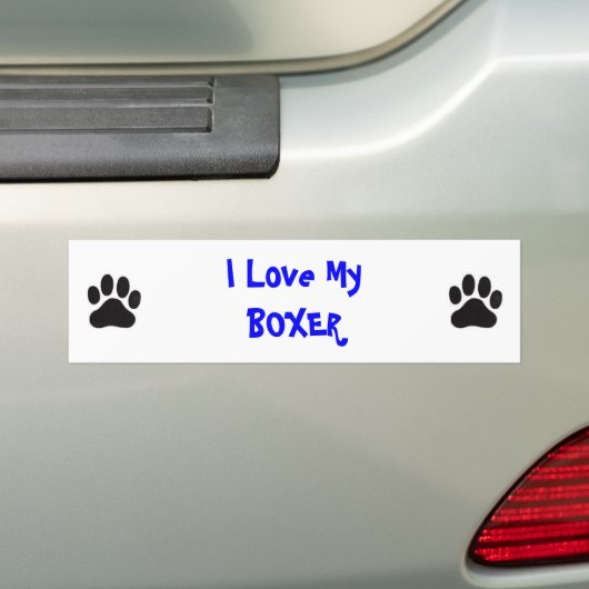 Ik hou van MyBOXER Bumpersticker (Op auto)