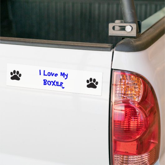 Ik hou van MyBOXER Bumpersticker (Op Truck)