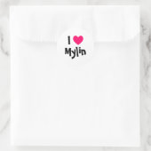 Ik hou van Mylin Ronde Sticker (Tas)
