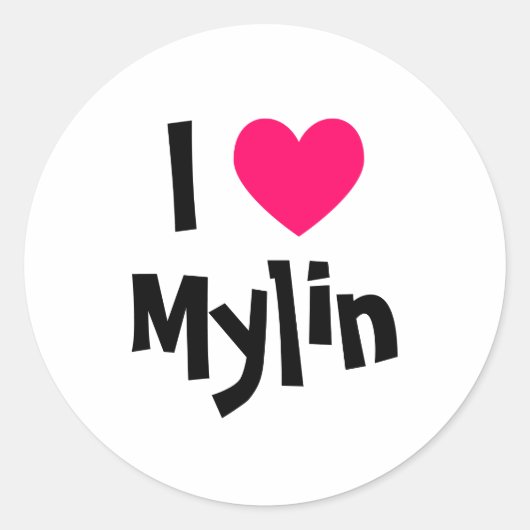 Ik hou van Mylin Ronde Sticker (Voorkant)